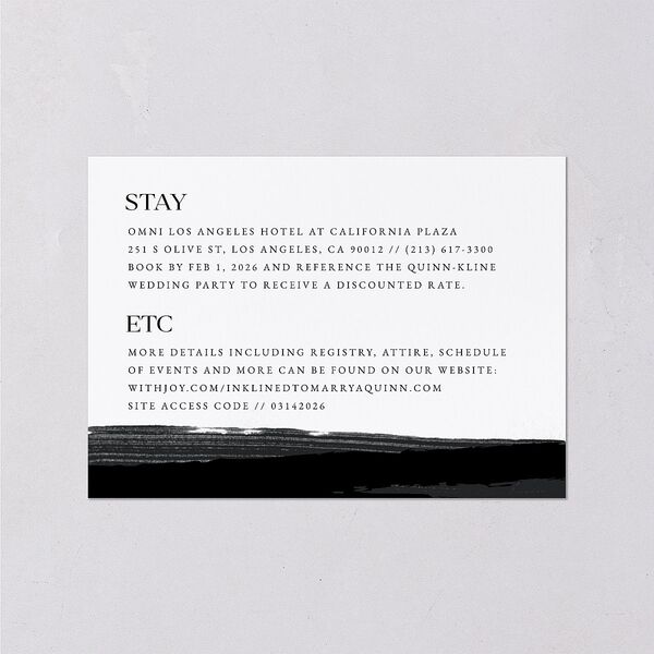 Painted Minimal Wedding Enclosure Cards Midnight Signature Standard