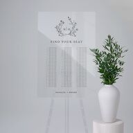 Natural Monogram Acrylic Seating Chart Large Midnight Navy Standard Acrylic L Seating