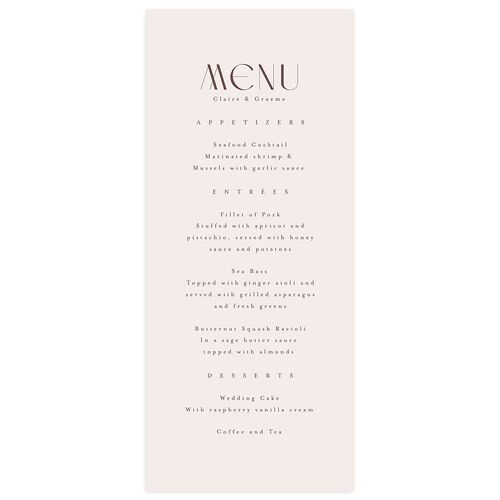 Tartan Crest Menus Fawn Signature