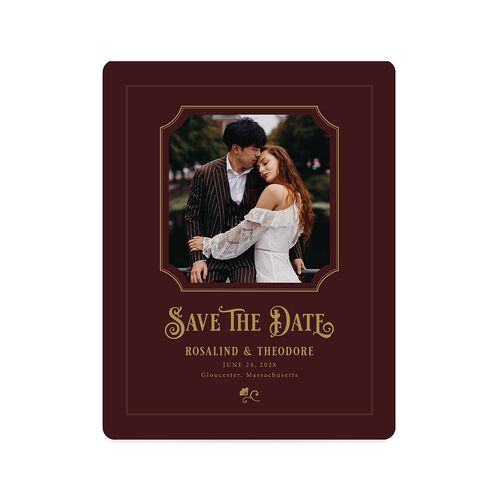 Vintage Storybook Save The Date Magnets Merlot Magnet Paper