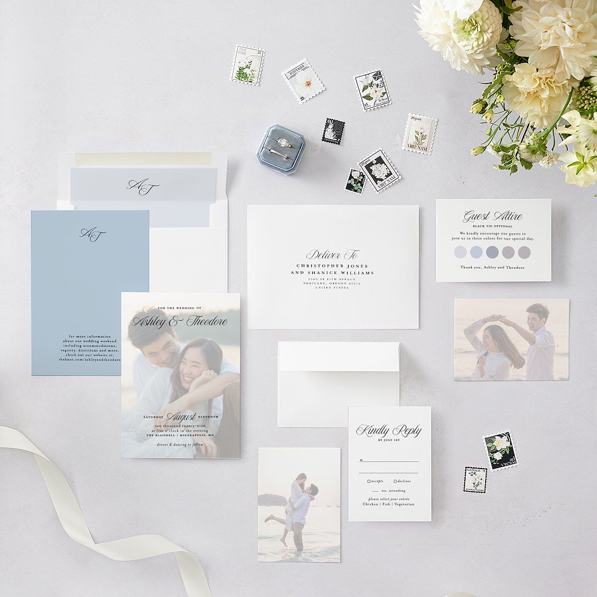 Picture Perfect Wedding Invitations Cornflower Signature Blank No Standard