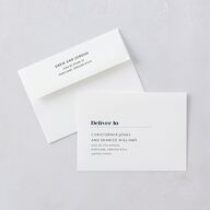 Retro Watercolor Wedding Invitation Envelopes White Standard Hunter Green Both Recipient and Return Addresses Signature