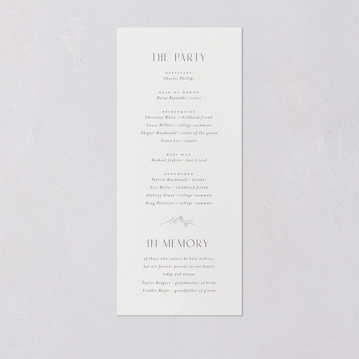 Minimal Wildflower Wedding Programs Gold Off-White Signature