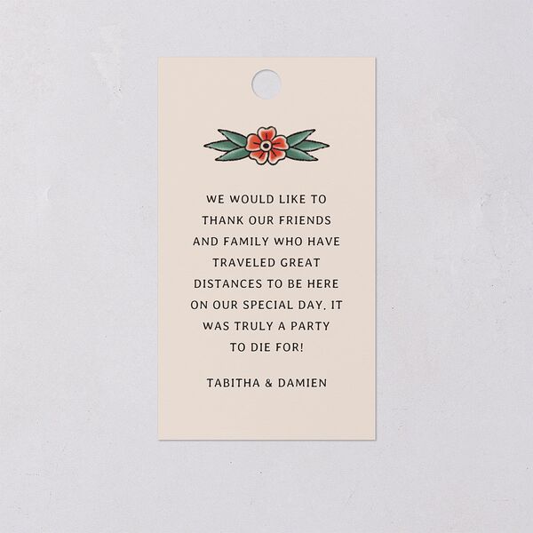 Til Death Tattoos Favor Gift Tags Linen Signature