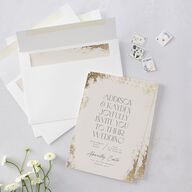 Metallic Edge Wedding Invitations Gold Champagne Signature Blank No