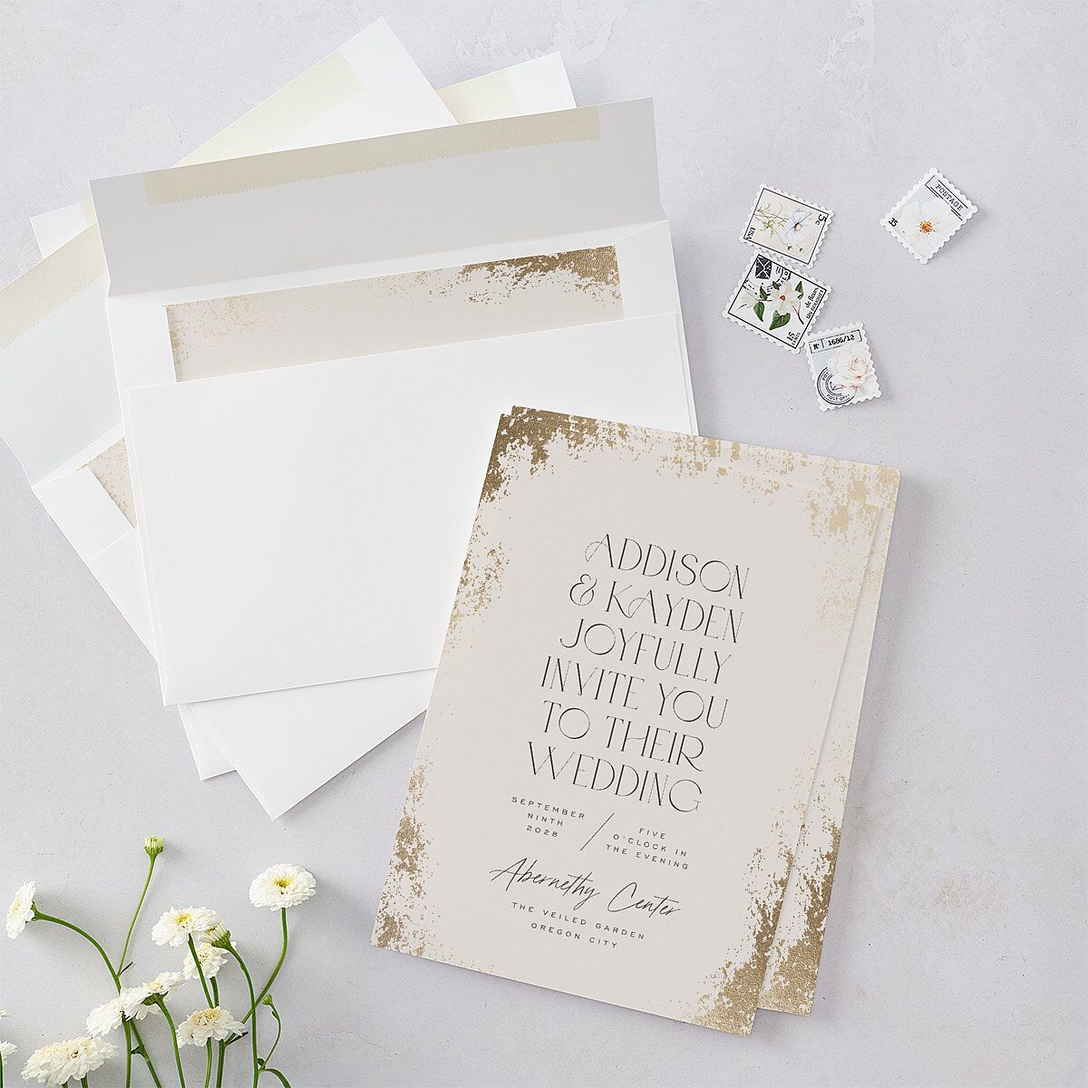 Metallic Edge Wedding Invitations — view 4