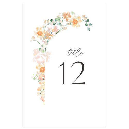 Pastel Flower Arch Foil Table Numbers Rose Gold Apricot Signature