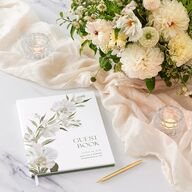 Elegant Orchid Guest Books Pure White