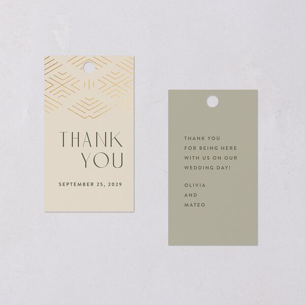Boho Texture Favor Gift Tags Gold Deep Olive Signature