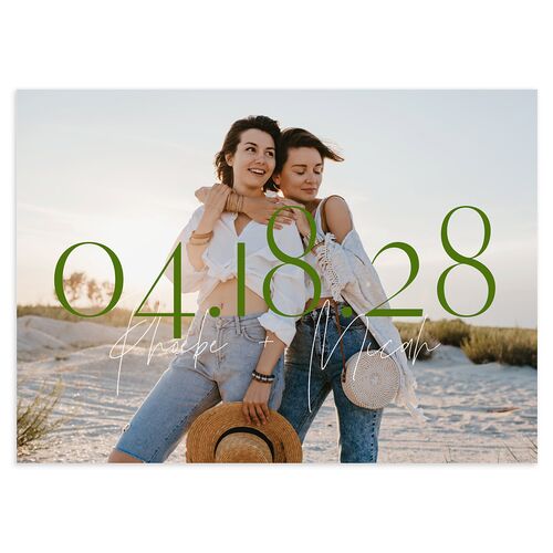 Hawaiian Tropical Monstera Frame Save the Date Cards Scottish Green Signature smooth Blank No Standard