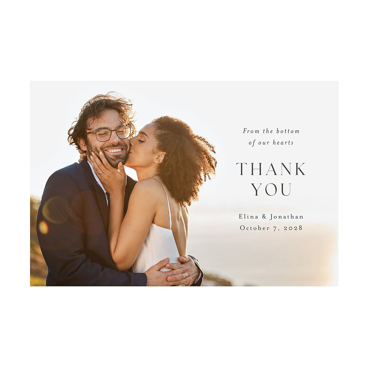 Leafy Rustic Monogram Thank You Postcards