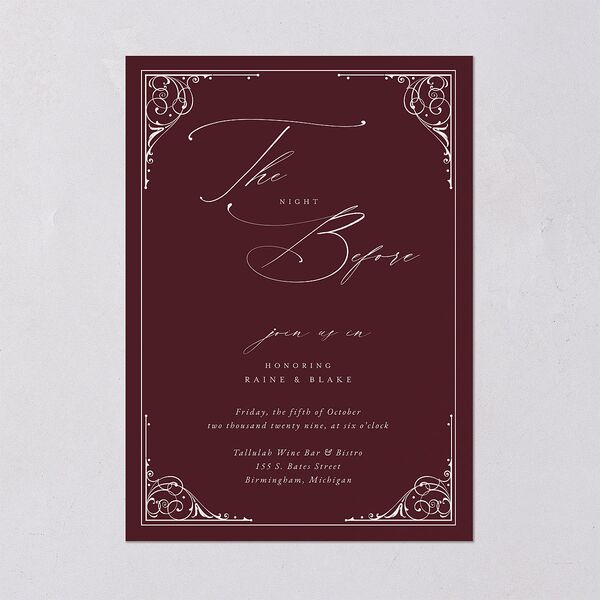 Vintage Gothic Rehearsal Dinner Invitations Licorice Signature Blank