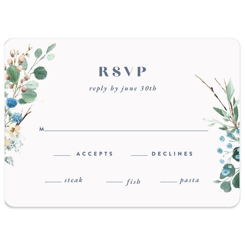 Rustic Greenery Wedding Response Cards Cornflower Signature Rounded