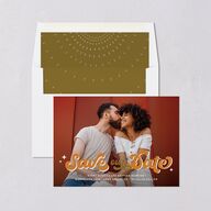Disco Love Save the Date Cards Umber Signature smooth Blank No Standard