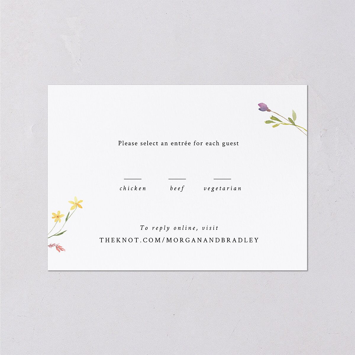 Wildflower Arch Wedding Response Cards Pure White Signature Standard