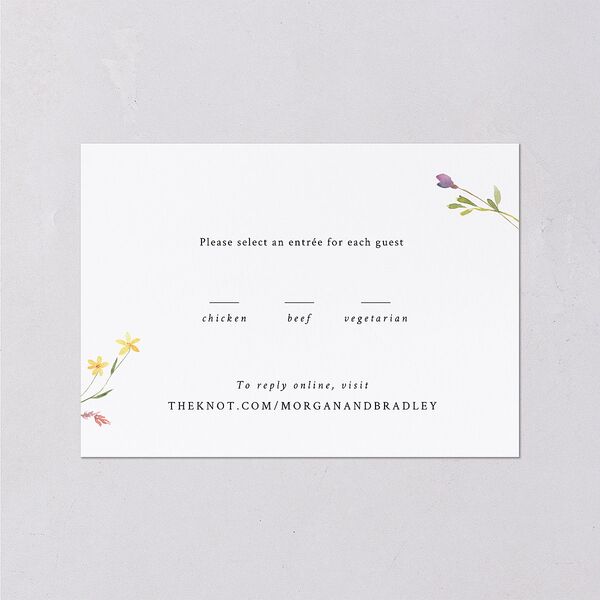Wildflower Arch Wedding Response Cards Pure White Signature Standard