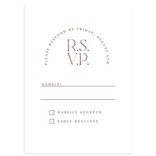 Photo Arch Wedding Response Cards Burgundy Signature Standard