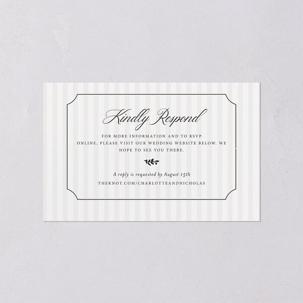 Old Money Botanical All-in-One Wedding Invitations Pure White Signature Light Both Recipient and Return Addresses No