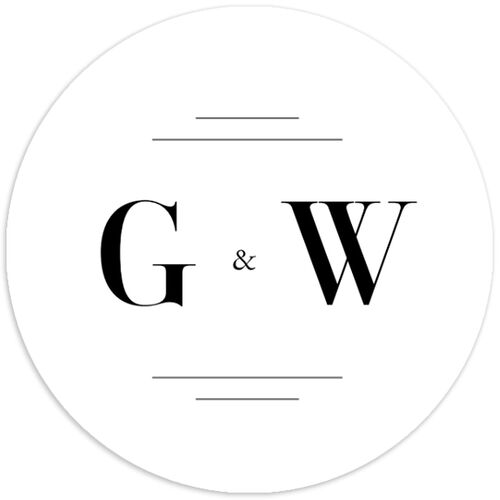 Country Club Wedding Stickers Pure White Circle
