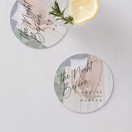The Night Before You Are Mine Photo Wedding Day Coasters Pure White Cardboard Circle