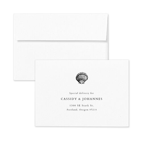 Classic Shell Response Card Envelopes White Licorice Return Address Signature Standard