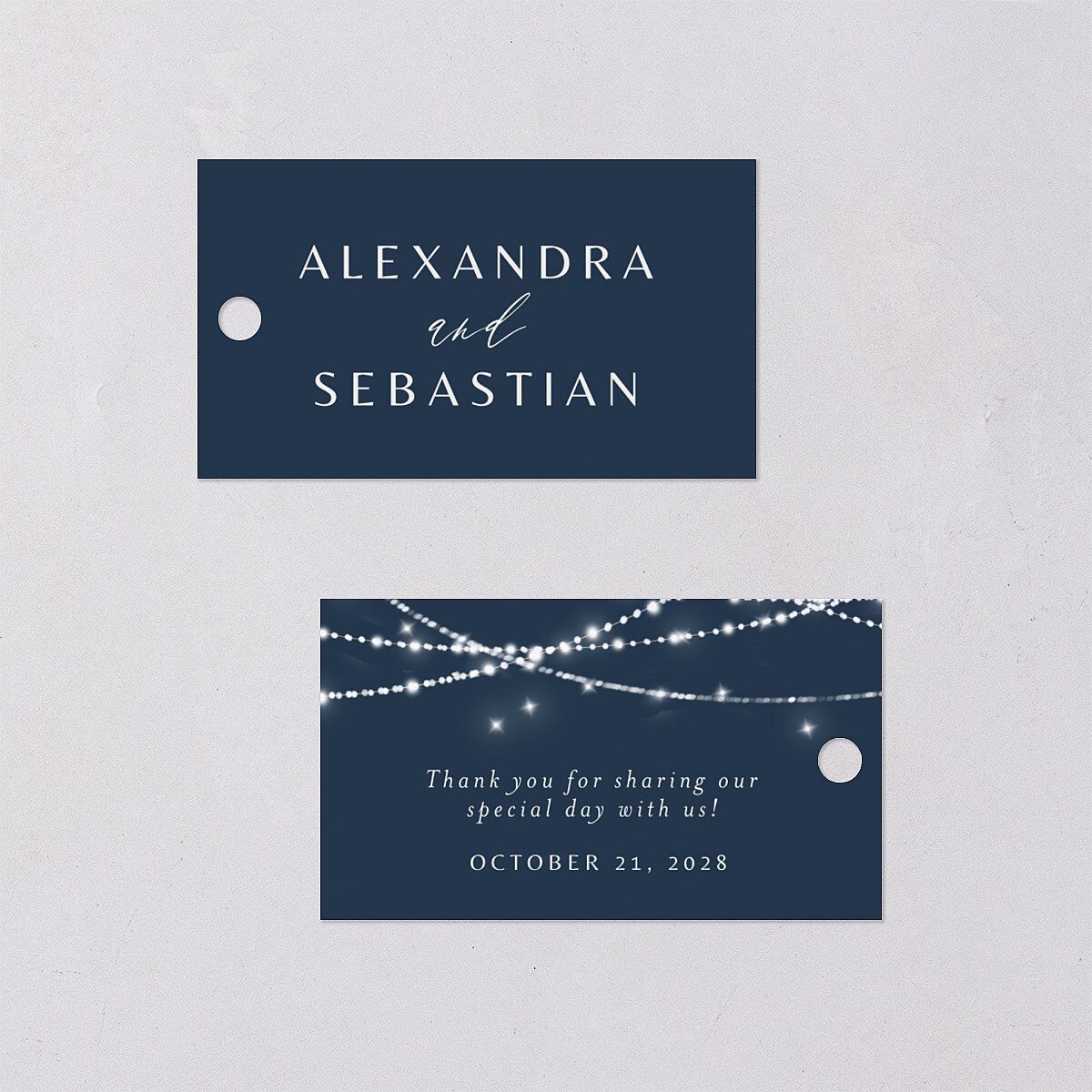 Elegant Lights Favor Gift Tags Moody Blue Signature