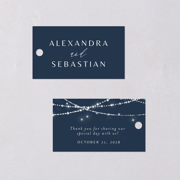 Elegant Lights Favor Gift Tags Moody Blue Signature