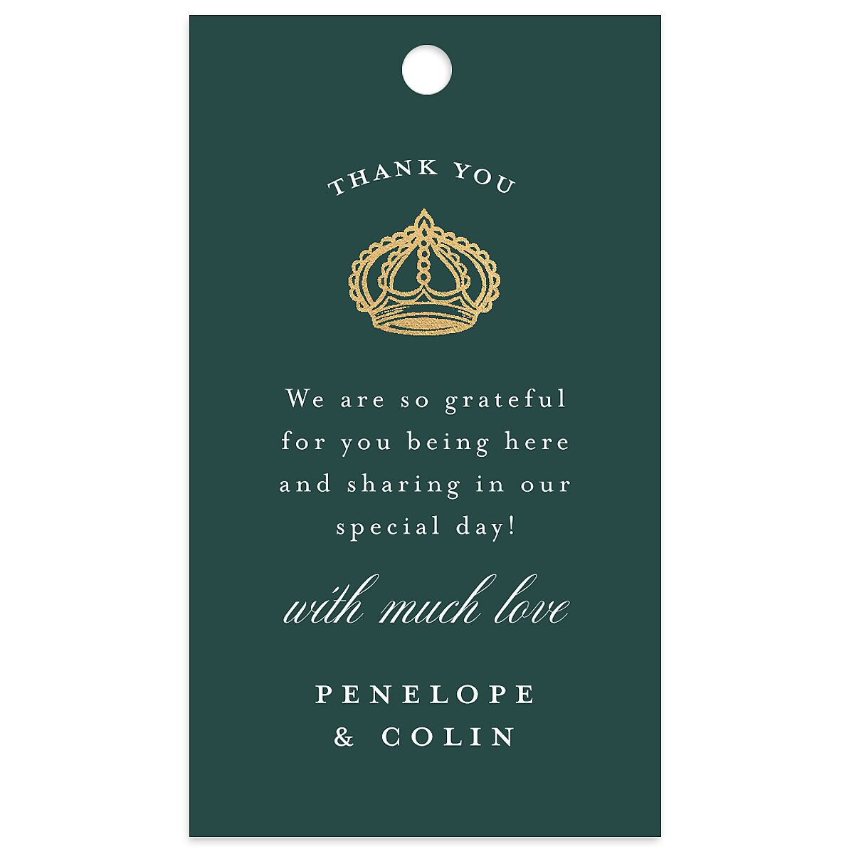 Glamorous Crown Monogram Crest Favor Gift Tags by Bridgerton