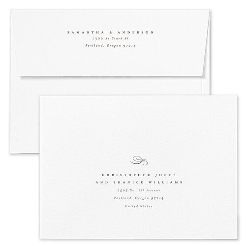 Flourishing Love Save The Date Card Envelopes Rose Sepia Recipient Address Signature Standard