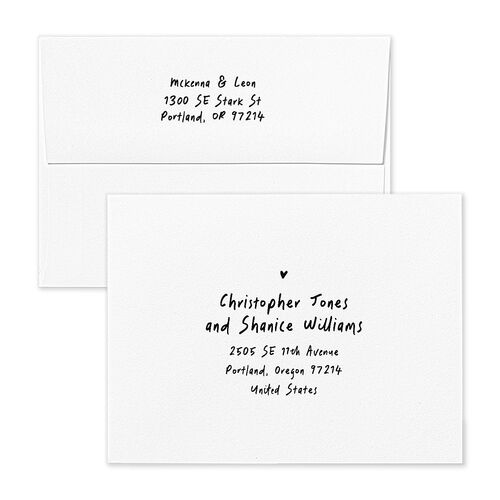 Hand Drawn Photo Strip Save the Date Petite Card Envelopes White Pure White Both Recipient and Return Addresses Signature Standard