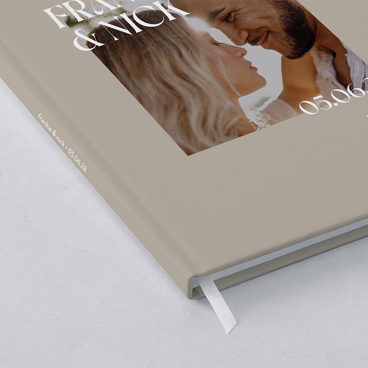 Checked Guest Books Taupe