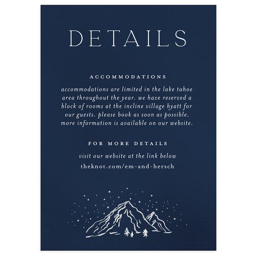 Mountain Sky Wedding Enclosure Cards Silver Navy Signature