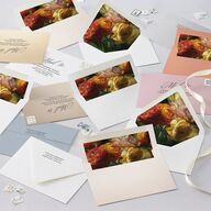 Technicolor Calligraphy Photo Euro Envelope Liners Pure White Luxe