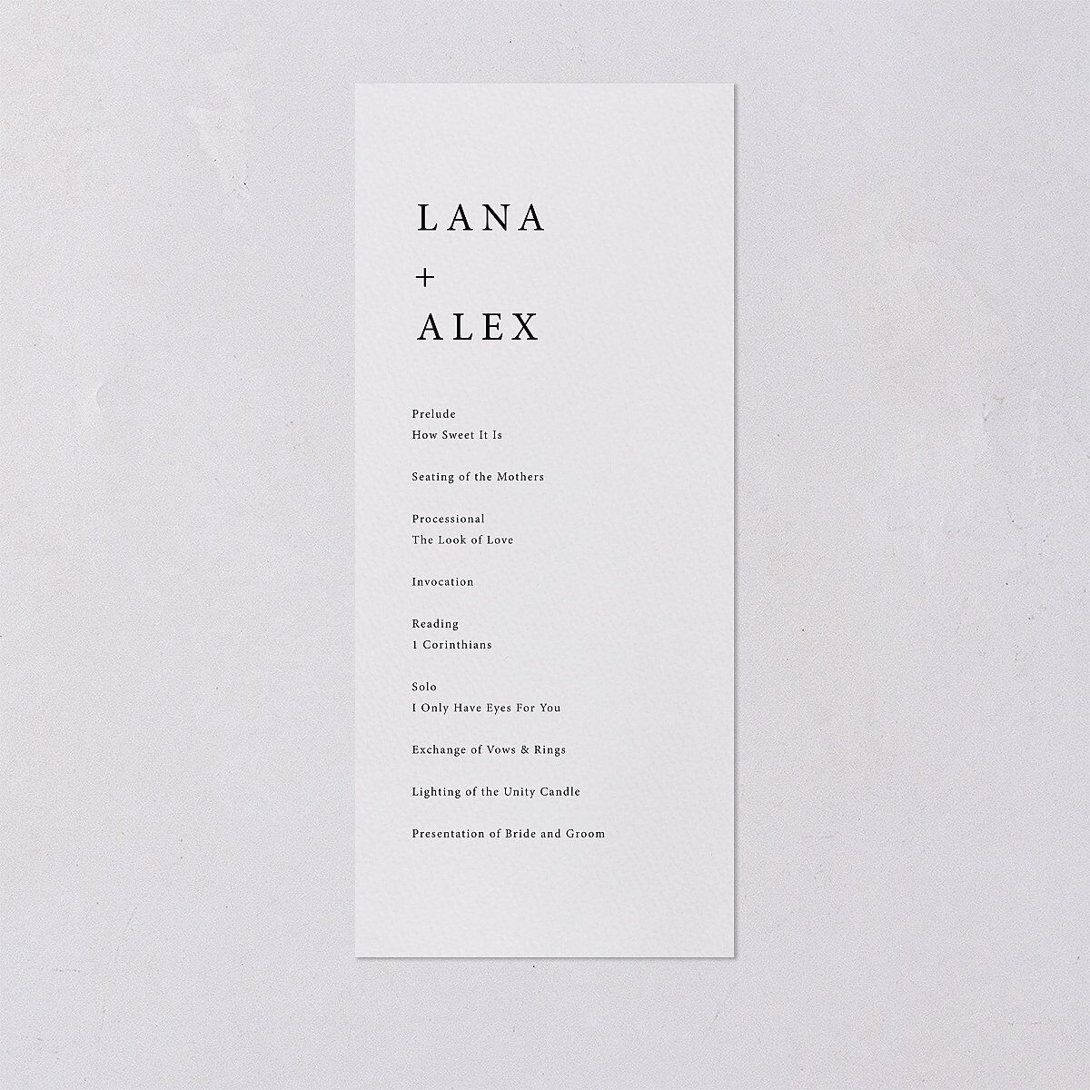Natural Palette Wedding Programs Pure White Signature