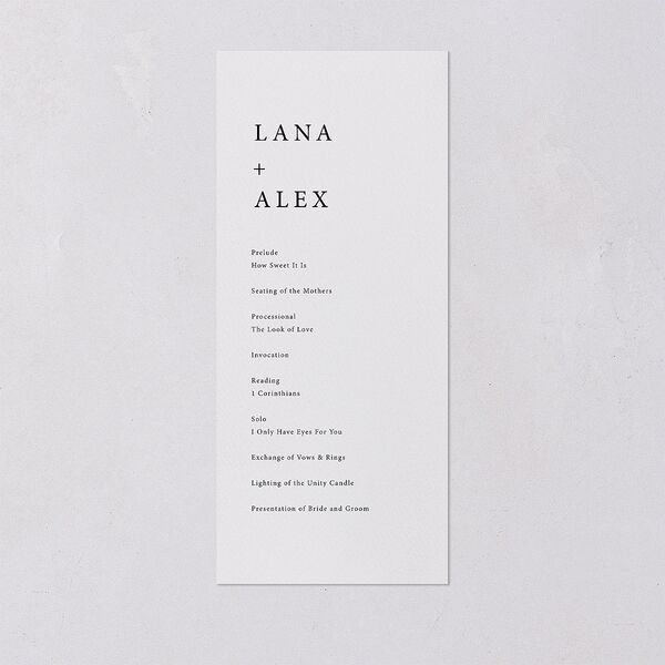 Natural Palette Wedding Programs Pure White Signature