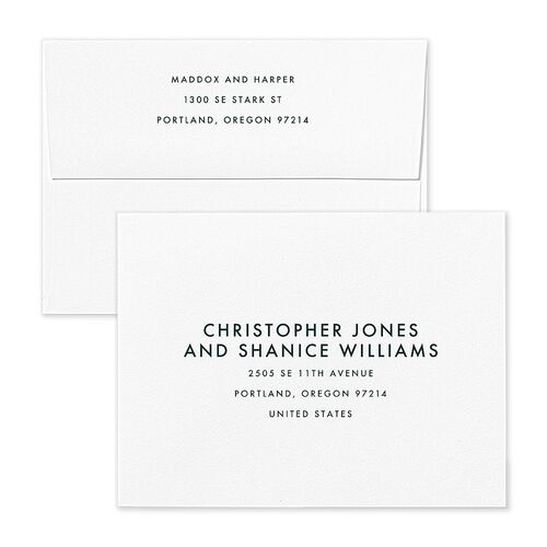 Vintage Hollywood Save the Date Petite Card Envelopes Kraft Dark Emerald Recipient Address Signature Standard