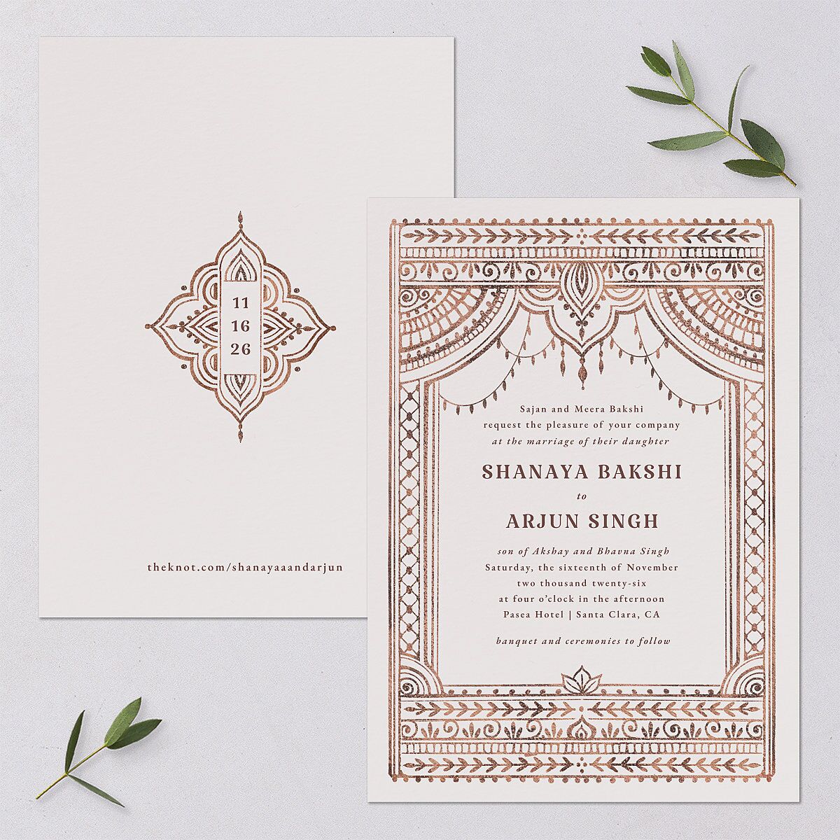 Painted Henna Wedding Invitations — view 1