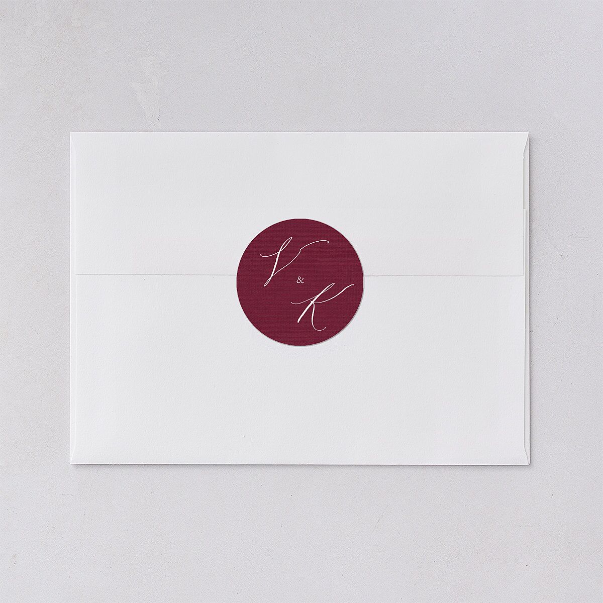Beloved Floral Wedding Stickers Dark Berry Circle