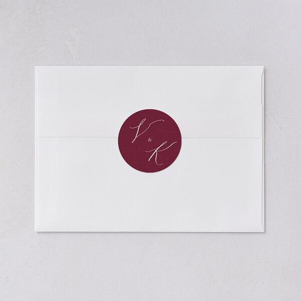 Beloved Floral Wedding Stickers Dark Berry Circle