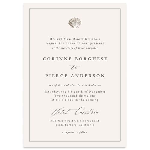 Minimal Icon Wedding Invitations Sepia Signature Blank No Standard