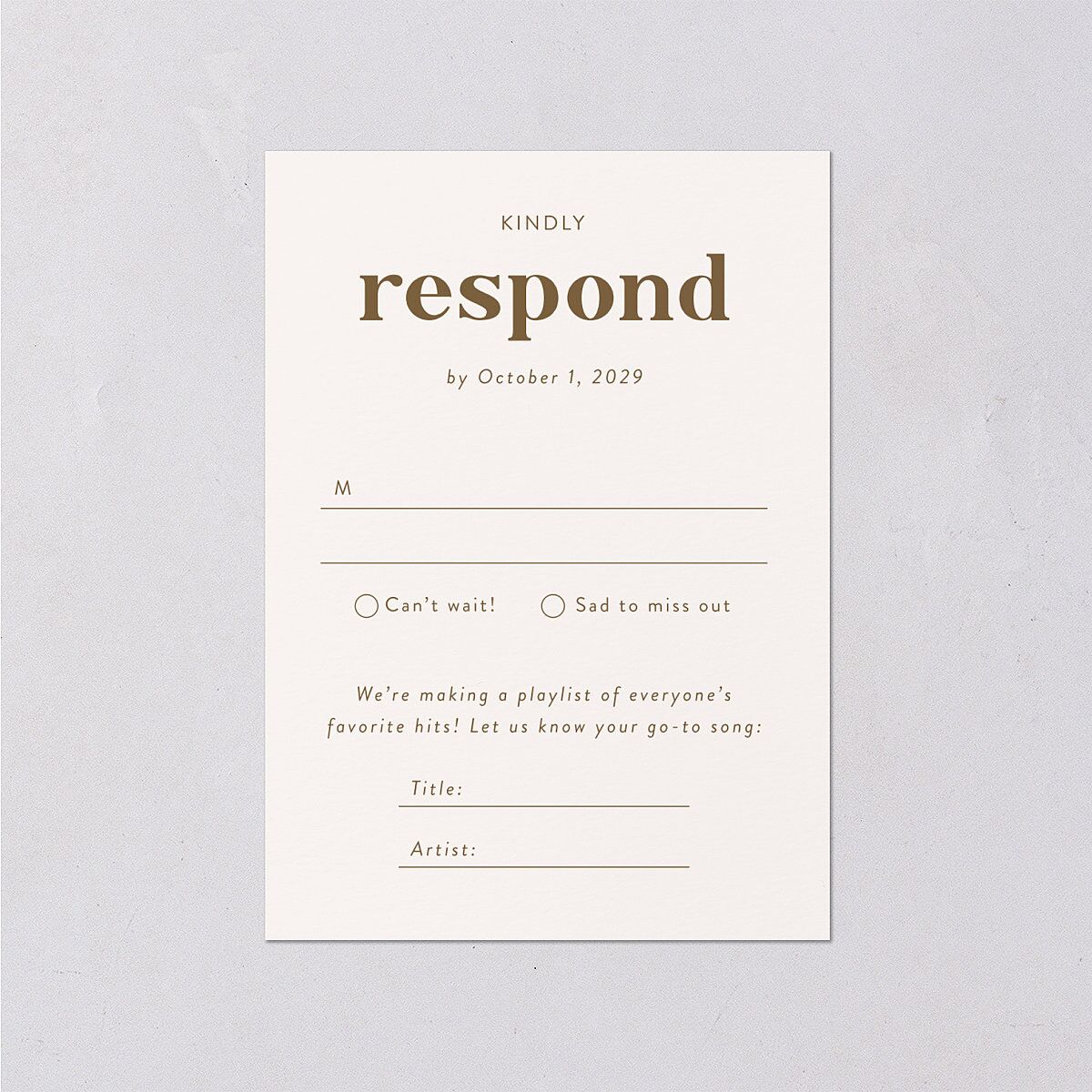 Photo Elopement Wedding Response Cards Linen Signature Standard