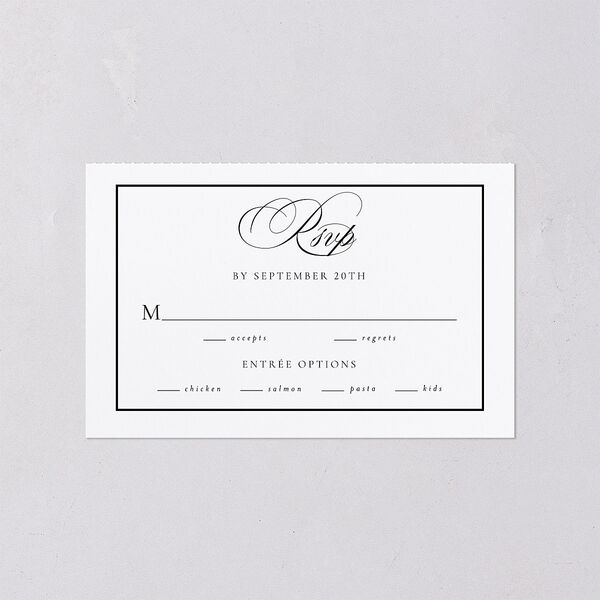 Lasting Frame All-in-One Wedding Invitations Pure White Signature Light Both Recipient and Return Addresses No
