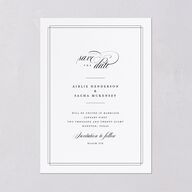Classic Black Tie Save The Date Cards Pure White Signature smooth Blank No Standard