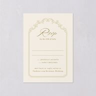 Antique Botanical Garland Wedding Response Cards Champagne Signature Standard