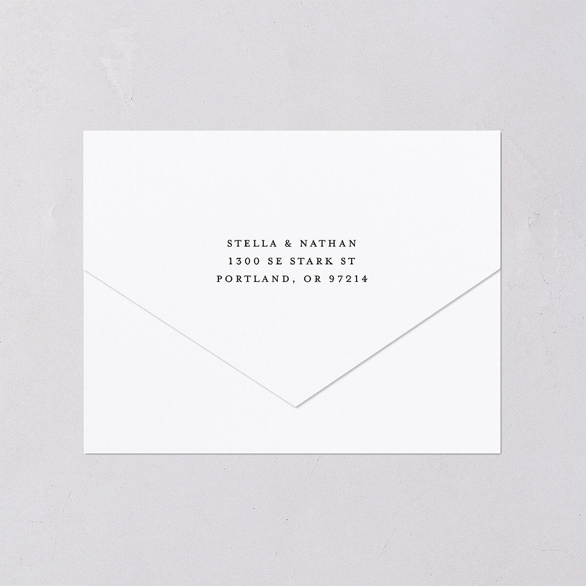 Floral Arc All-in-One Wedding Invitations Shell Pink Signature Light Both Recipient and Return Addresses No