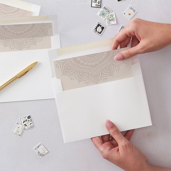 Indian Gilded Adornment Standard Envelope Liners Sand Standard