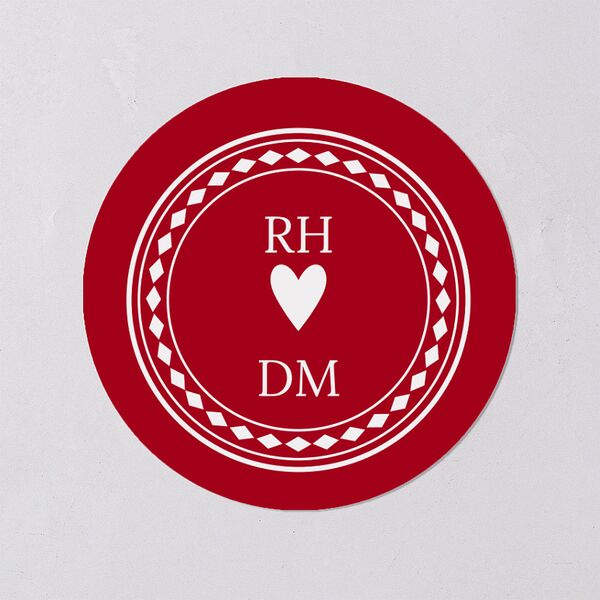 Las Vegas Playing Card Wedding Stickers Jewel Red