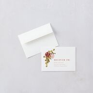 Fall Garland Wedding Response Cards Rose Gold Peony Signature Rounded