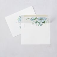 In Bloom Wedding Invitations Moody Blue Signature Blank No Standard