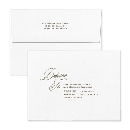 Vintage Metropolitan Photo Save the Date Petite Card Envelopes White Citrus Both Recipient and Return Addresses Signature Standard